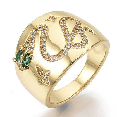 Brass Micro Pave Cubic Zirconia Finger Rings