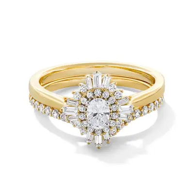 14K Gold 0.75 to 3.25 Oval Shaped Lab Created Diamond Engagement Ring D Color VVS1-VS1 Clarity 3EX IGI Certified
