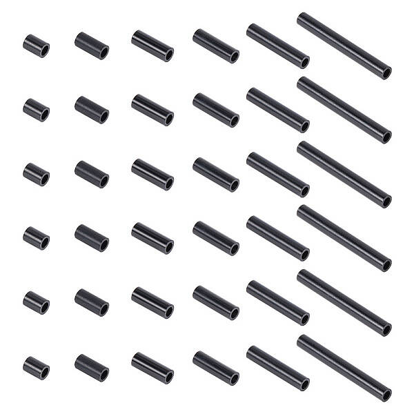 36Pcs 6 Styles 304 Stainless Steel Tube Beads