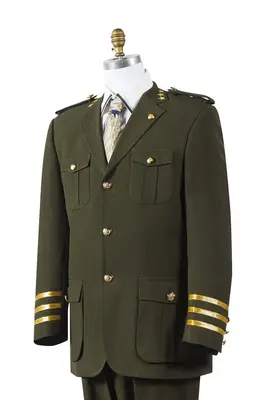 Canto Men's 2 Piece Fashion Suit with Gold Buttons and Accents - Tailored Fit
