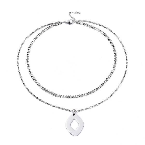 Non-Tarnish 304 Stainless Steel Double Layer Necklaces