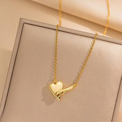 Heart 304 Stainless Steel Pendant Necklaces for Women
