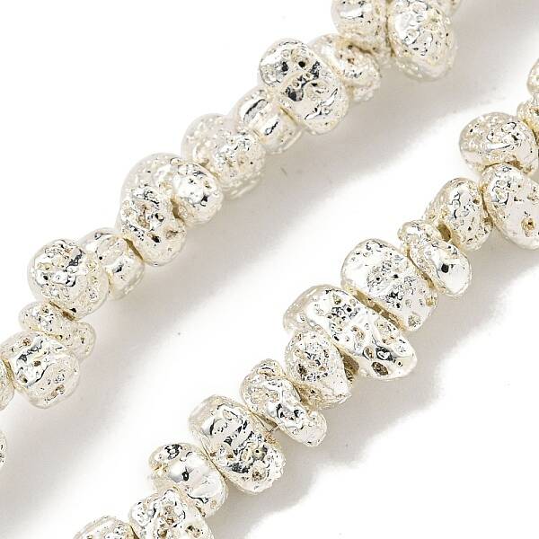 Electroplated Natural Lava Rock Beads Strands