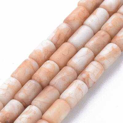 Opaque Baking Painted Crackle Glass Beads Strands