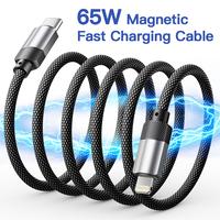 Fast Charge Magnetic Charging Cable with USB A, Type C, Lightning60W Fast Charging Anti-Tangle for iPhone 16/15, iPad Pro, Sa...