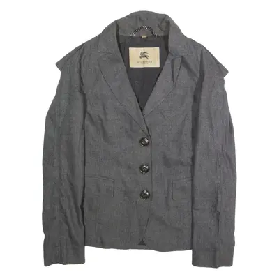 BURBERRY Womens Blazer Jacket Grey Wool M
