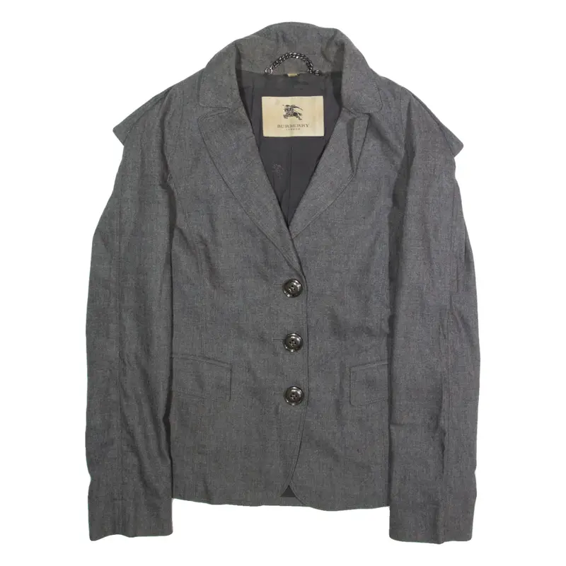 BURBERRY Womens Blazer Jacket Grey Wool M