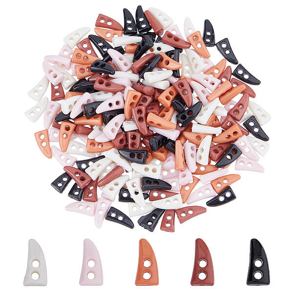 200pcs 5 colors Resin Buttons