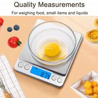 Digital kitchen scale, small and lightweight, accurate weighing, for weighing food or jewelry, etc., LCD display. Measuring M...