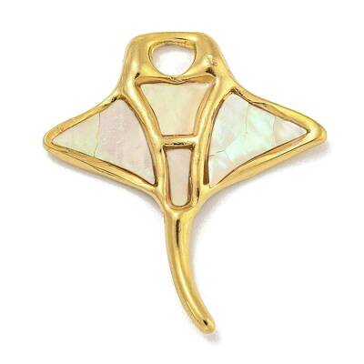 Ion Plating(IP) 304 Stainless Steel Pave Paua Shell Pendants