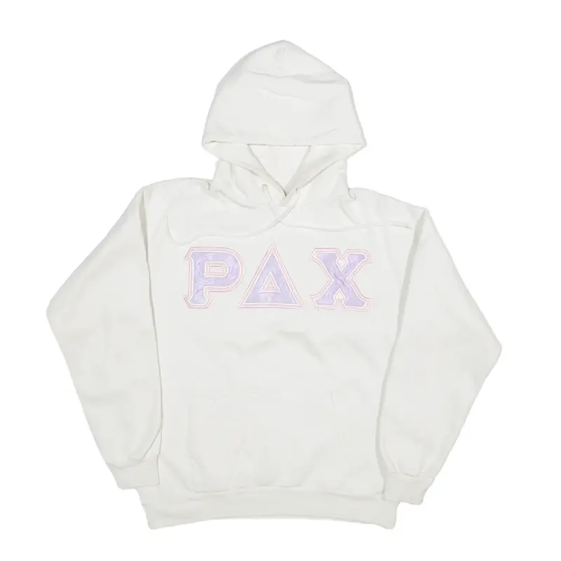 HANES PAX Hoodie White Pullover Womens S