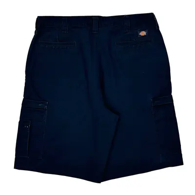 Dickies Cargo Shorts - 38? Waist Navy Polyester Blend