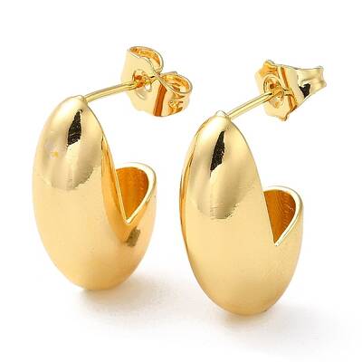 Rack Plating Brass Teardrop Stud Earrings for Women