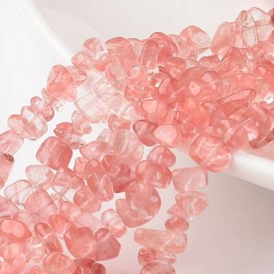 Cherry Quartz Glass Bead Strands