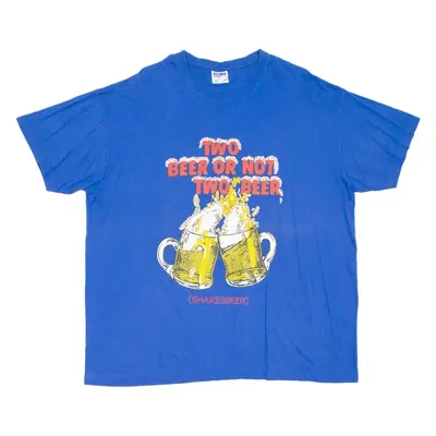 Two Beer Or Not Two Beer Mens T-Shirt Blue 2XL