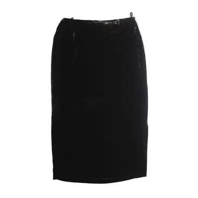 LUISA SPAGNOLI Victorian Pattern Midi Straight Skirt Brown 90s Velvet Womens UK 14
