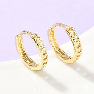 Heart Brass Hoop Earrings