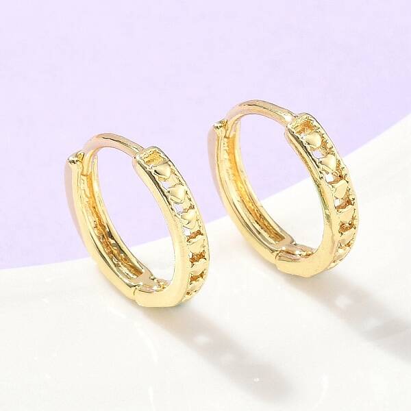 Heart Brass Hoop Earrings