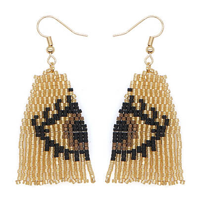 Glass Seed Beaded Dangle Earrings