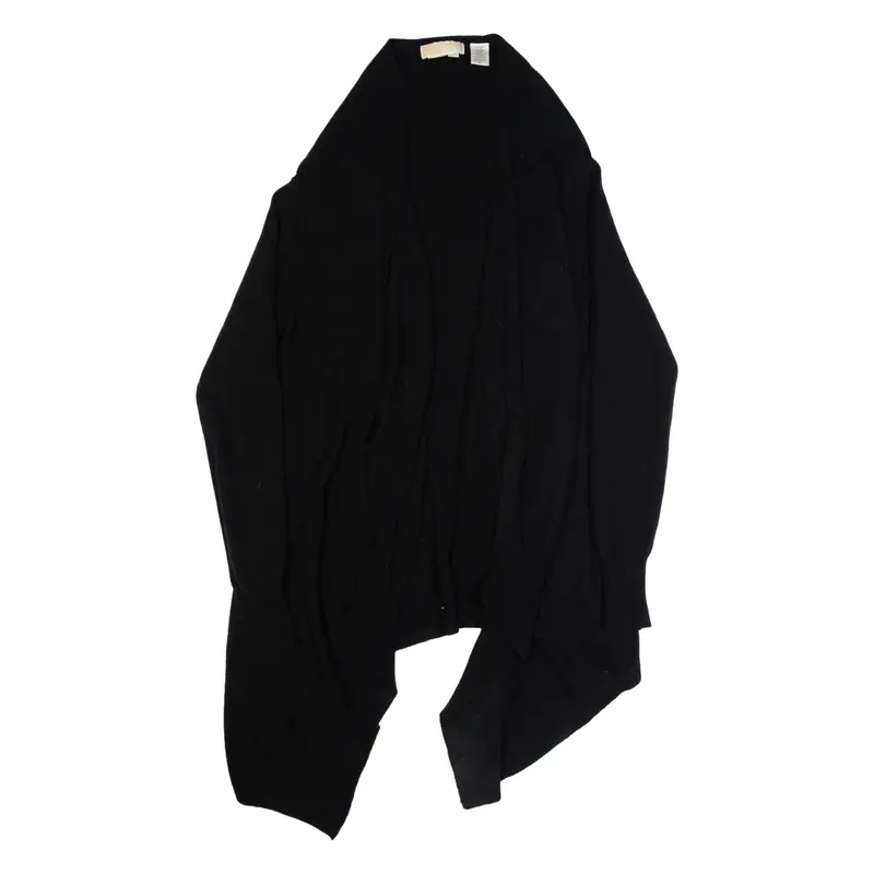 MICHAEL KORS Cardigan Womens Kimono Blouse Black Long Sleeve Cashmere L