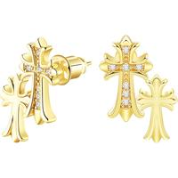 Cross Earrings for Women 14K Double Piercing Cross Earrings Stud Earring