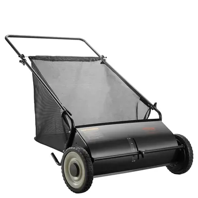 VEVOR Push Lawn Sweeper, 26-inch Leaf & Grass Collector, Strong Rubber Wheels & Heavy Duty Thickened Steel, Durable to Use wi...