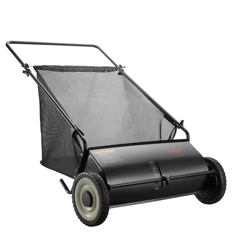 VEVOR Push Lawn Sweeper, 26-inch Leaf & Grass Collector, Strong Rubber Wheels & Heavy Duty Thickened Steel, Durable to Use wi...