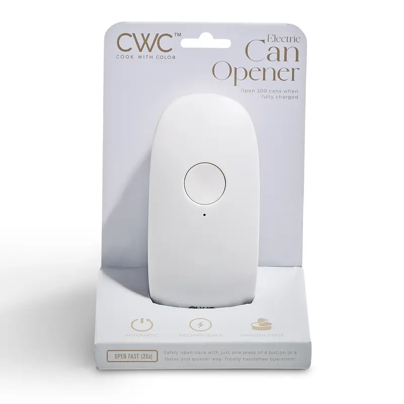 Cook With Color Electric Rechargeable Can Opener,  Automatic Can Opener with Smooth Edge Technology