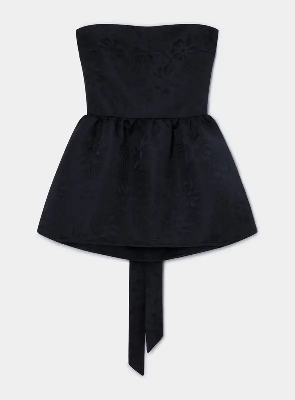 CECILE BLACK STRAPLESS TOP | Size: M