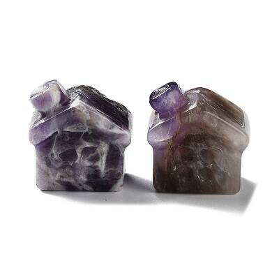Natural Amethyst Carved Healing House Figurines