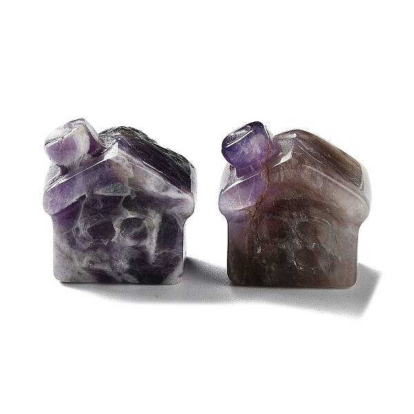 Natural Amethyst Carved Healing House Figurines
