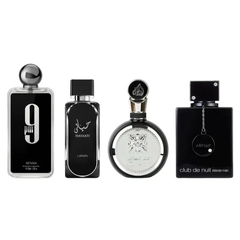 Lattafa | Afnan | Armaf Perfumes | 9 PM + Hayaati + Fakhar + Club de Nuit Black Bundle | 3.4 - 3.6 oz | 4-Pack Bundle | Wild ...