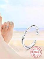925 Sterling Silver Simple Style Toe Ring, Fashionable Toe Ring for Women & Girls, Trendy All-match & Exquisite Jewelry for B...