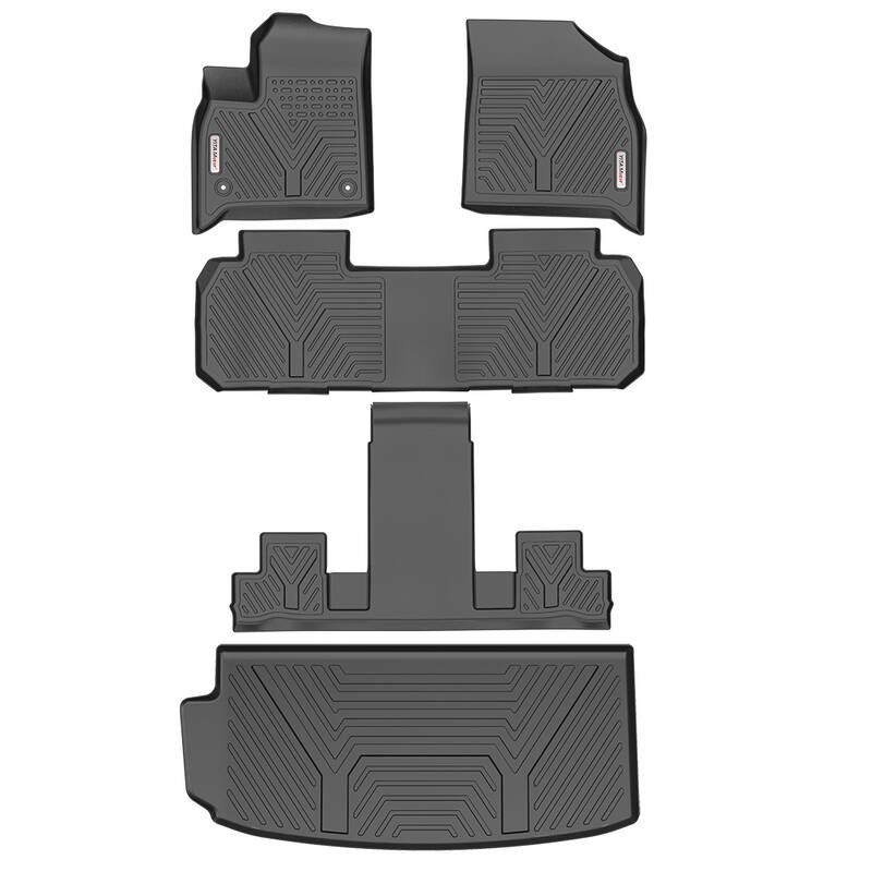 YITAMOTOR® Floor Mats Cargo Liner For 2018-2023 Chevy Traverse with 2nd Row Bucket Seats, 1st, 2nd and 3rd Row All-Weather P...