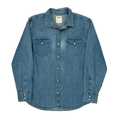 Levis Denim Shirt - Large Blue Cotton