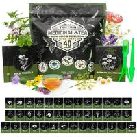 40 Tactiko Medicinal & Tea Herb Seeds Variety Pack for Indoor & Outdoor Planting - U.S. Grown Herbal Tea Seed Kit - Heirloom ...