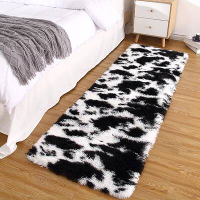 Garvee Runner Rug 2x8 Shag Rug for Living Room Shaggy Rug Kids Rug Plush Rug Cow Printed Carpet Bedroom Fluffy Rug Bedside Ru...