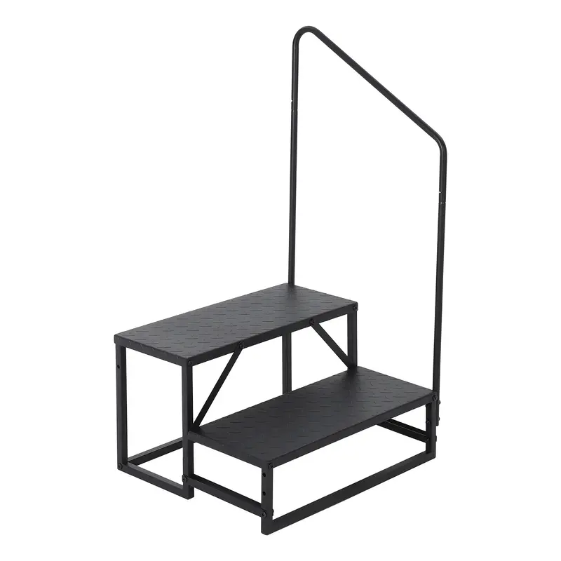 Garvee Heavy Duty Stability & Safety – RV Step Stool with Handrail – 2-Step Carbon Steel Ladder – 660 lbs Capacity – ...