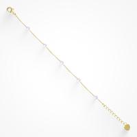 Evry Jewels Lover Girl Bracelet - Elegant Pearl Chain Bracelet on Thin Cable Chain, Gold/Silver Plated Dainty Jewelry for Wom...