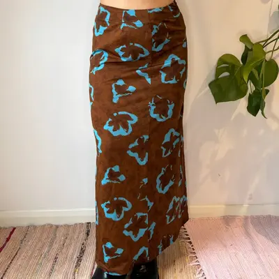 Halfon Maxi Skirt - 26W UK 6 Brown Polyamide