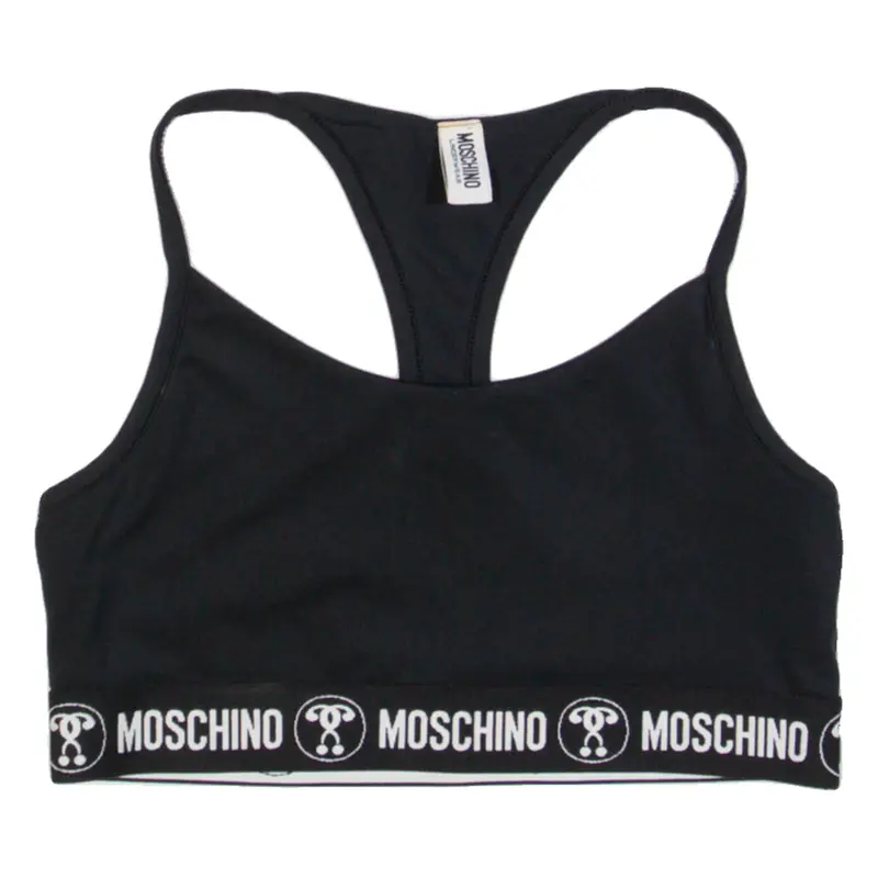 MOSCHINO Womens Sports Vest Black 3/4 Sleeve XS