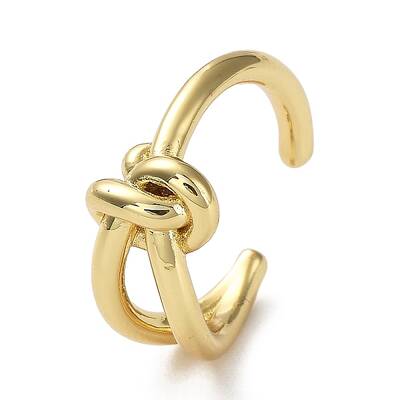 Rack Plating Brass Knot Open Cuff Rings for Women