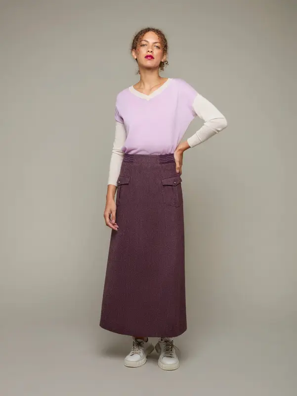 ASPEN | A Line Wool Skirt | Size: Heather / S