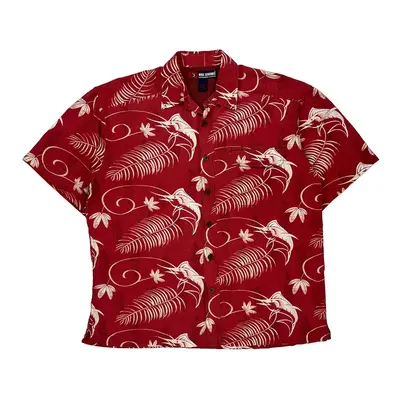 Reel Legends Hawaiian Shirt - Large Red Cotton Blend