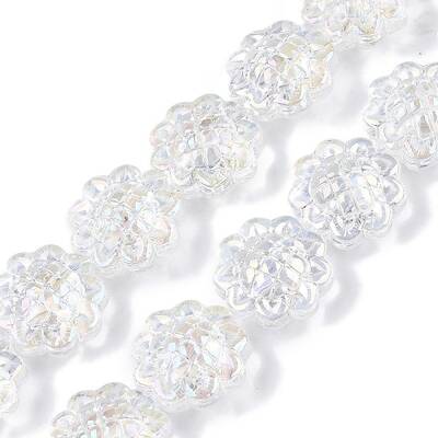 Transparent Electroplate Glass Beads Strands