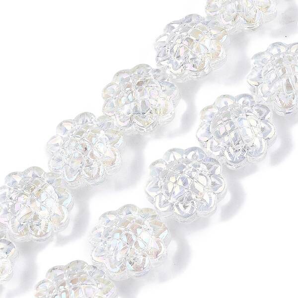 Transparent Electroplate Glass Beads Strands