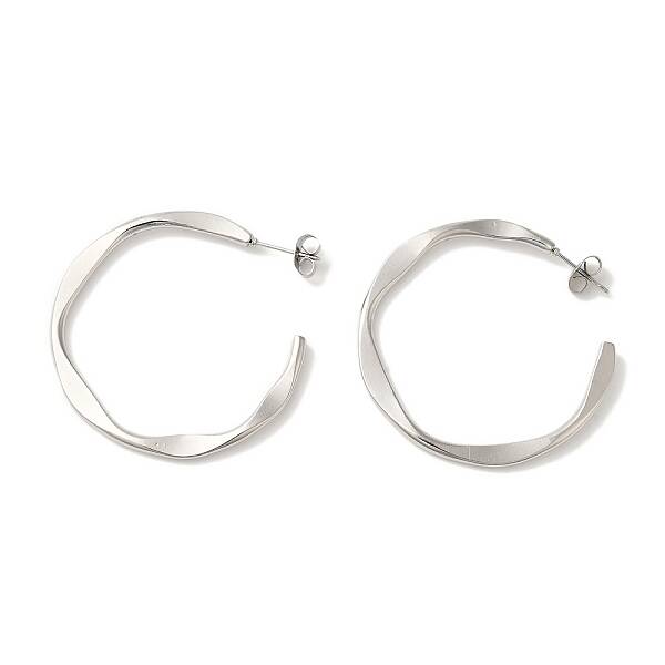 Non-Tarnish 304 Stainless Steel C-Shaped Stud Earrings for Women