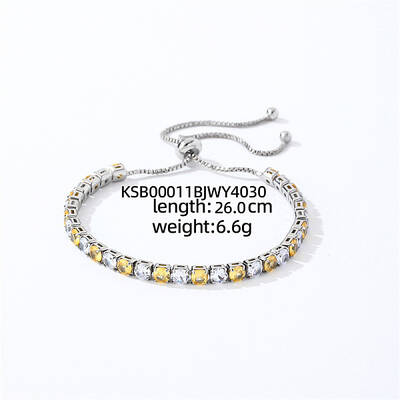 Brass Micro Pave Cubic Zirconia Slider Bracelets for Woman