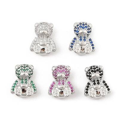 Brass Micro Pave Cubic Zirconia Slide Charms