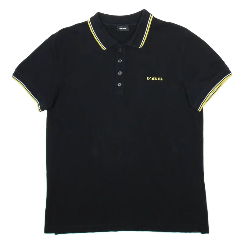 DIESEL Mens Polo Shirt Black L
